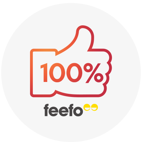 100% positive reviews on feefo